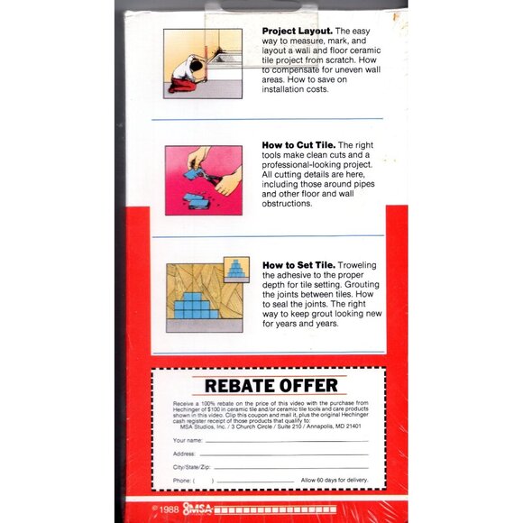 Vintage 1988 Hechinger Ceramic Tile Installation VHS Wall & Floor Tile DIY Guide - Picture 2 of 3
